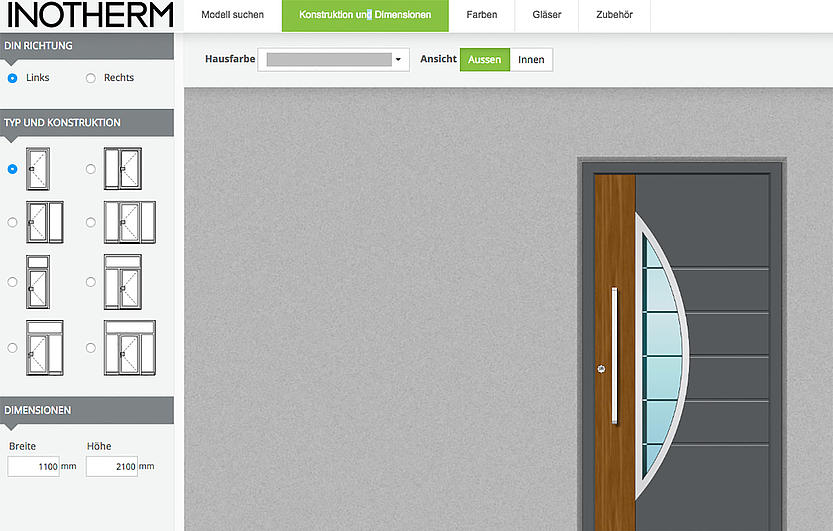 Planungsprogramm - Konfigurator für Haustüren von Inotherm